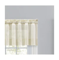 Ellis Curtain Shadow Stripe 1.5" Rod Pocket Tailored Valance for Windows 82" x 12" Natural