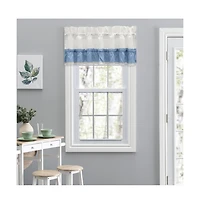 Ellis Curtain Madelyn Ruffled Victorian 1.5" Rod Pocket Valances for Windows 60" x 16" Slate