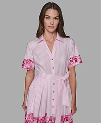 Karl Lagerfeld Paris Women's Printed Shirt Dress