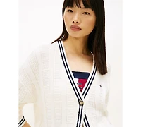 Tommy Jeans Women's Oversized Flag Cable Long-Sleeve Cardigan