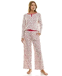 Roudelain Women's 2-Piece Printed Long-Sleeve Top and Pants Set