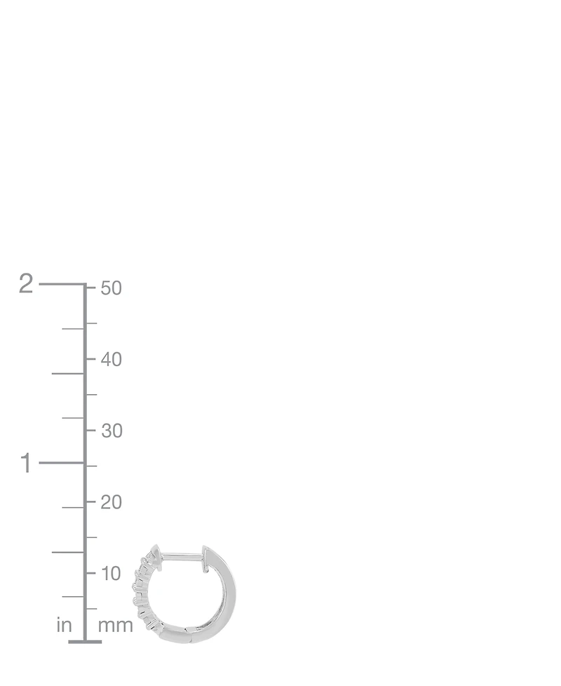 Macy's Diamond Hoop Earrings (1/4 ct. t.w.) in Sterling Silver