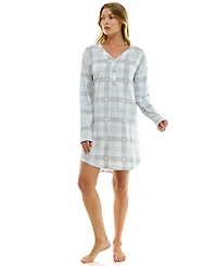 Roudelain Women's Printed Long-Sleeve V-Neck Sleepshirt