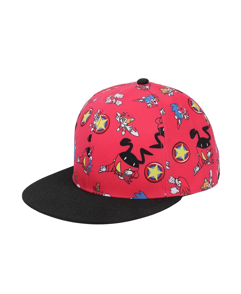 Sonic the Hedgehog Men's Sublimated Aop Poly B15 Snapback