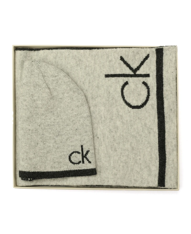 Calvin Klein Men's 2-Piece Fuzzy Scarf and Hat Set