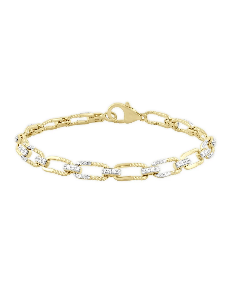 Macy's Diamond Bracelet (3/4 ct. t.w.) in 14K Yellow Gold with White Rhodium