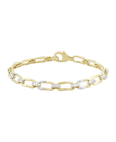 Macy's Diamond Bracelet (3/4 ct. t.w.) in 14K Yellow Gold with White Rhodium