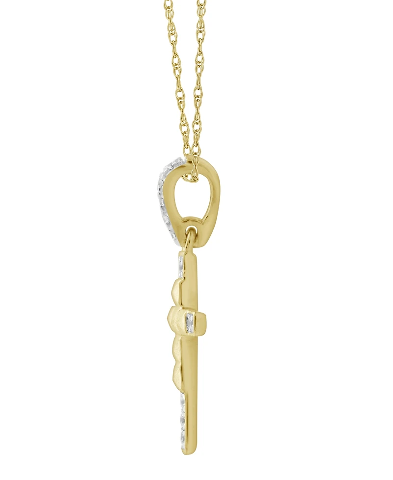 Macy's Diamond Pendant Necklace (1/20 ct. t.w.) in 10K Yellow Gold