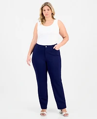 Jones New York Plus Lexington Straight-Leg Modern Compression Pants