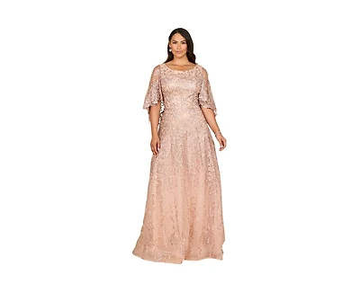 Lara Women's Cape Sleeve Mother's Gown