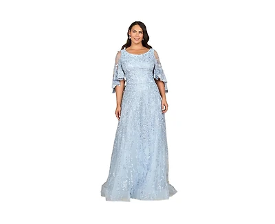 Lara Women's Cape Sleeve Mother's Gown