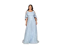 Lara Women's Cape Sleeve Mother's Gown