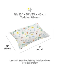 BreathableBaby Toddler Cotton Percale Pillowcase, For 13" x 18"/33 46 cm Pillow (2-Pack)