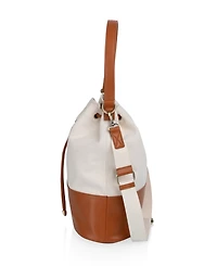 Picnic Time Sirolo Canvas and Leatherette 11.8" Bucket Tote Bag