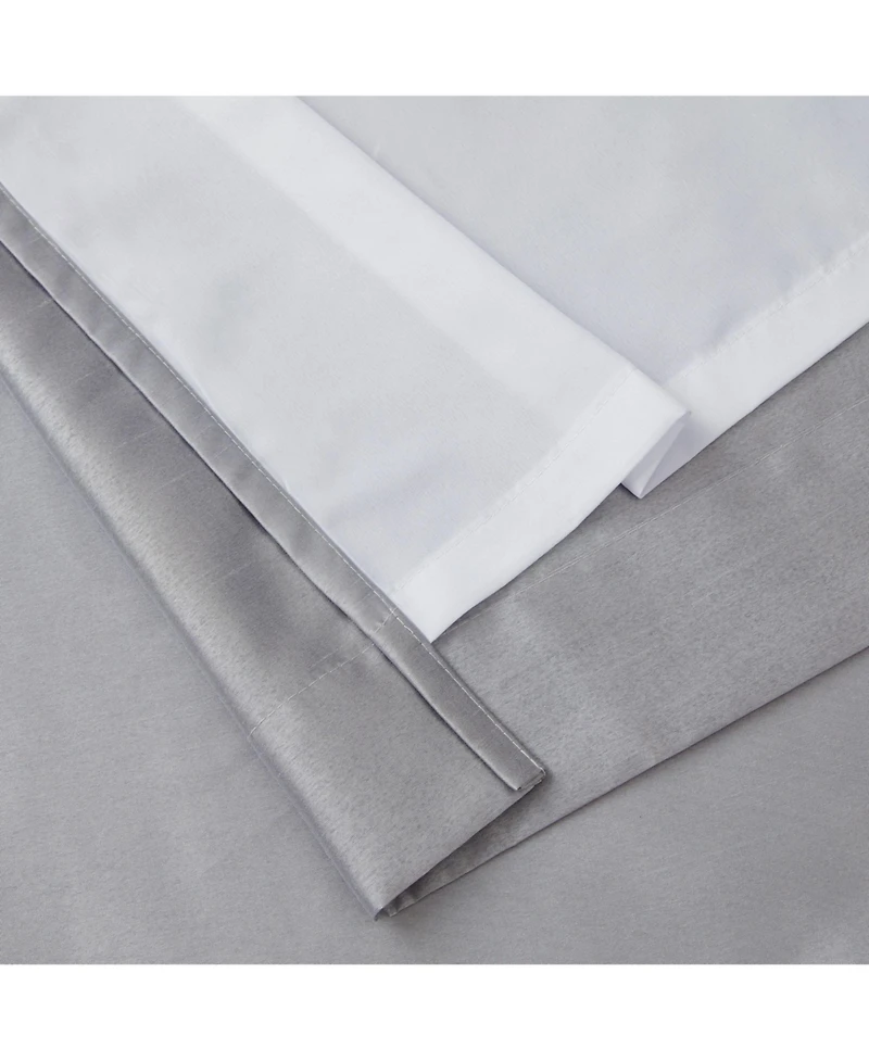Hlc.me Jefferson Faux Silk Semi Sheer Light Filtering Microfiber Lined Grommet Lightweight Window Curtain Panels