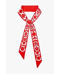 Jessie Zhao New York Silk Skinny Scarf Red Blessing