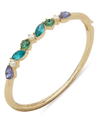 Anne Klein Siam and Crystal Boxed Gold-Tone Floral Hinge Bracelet