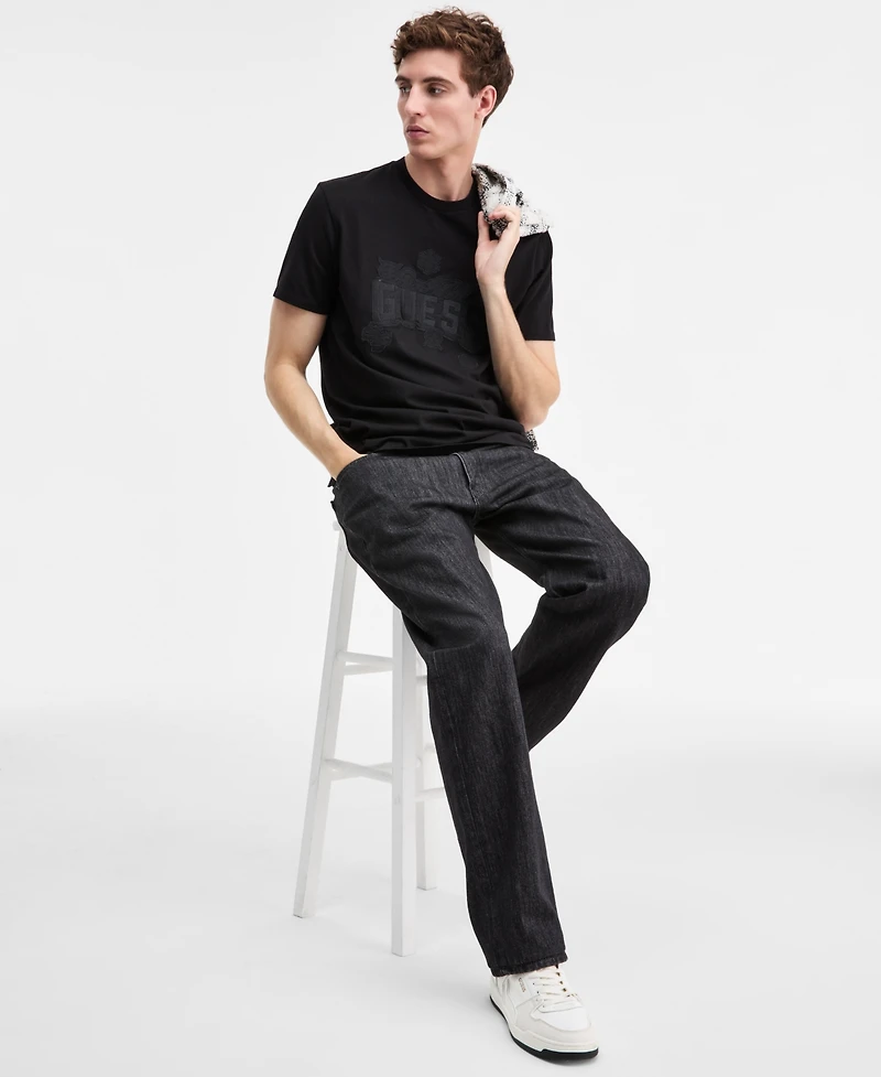 Guess Men's Peony Stitch Short-Sleeve Graphic T-Shirt