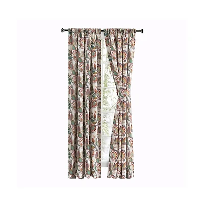 Ellis Curtain Wynette Lined 3" Rod Pocket Curtain Panel Pair with Tiebacks 100" x 84" Multicolor