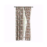 Ellis Curtain Wynette Lined 3" Rod Pocket Curtain Panel Pair with Tiebacks 100" x 84" Multicolor