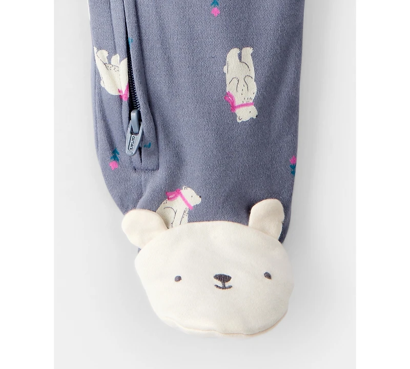 Carter's Baby Girls Polar Bear Print Sleep and Play Pajama