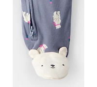 Carter's Baby Girls Polar Bear Print Sleep and Play Pajama