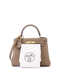 Pre-Owned Hermes Kelly 28 Handbag Brown Evercolor with Gold Hardware
