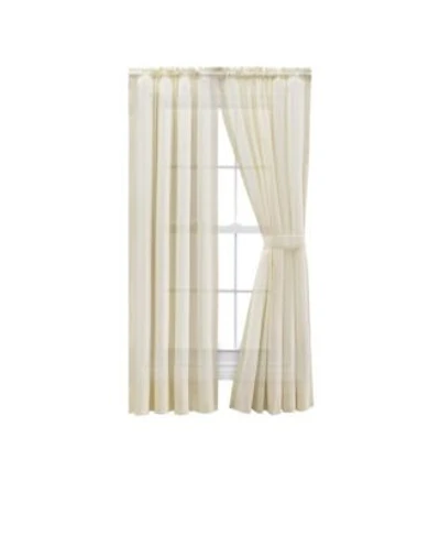 Ellis Curtain Shadow Stripe Tailored Curtain Panel Pair For Windows With Ties 80 X22 X 63 X22 Natural