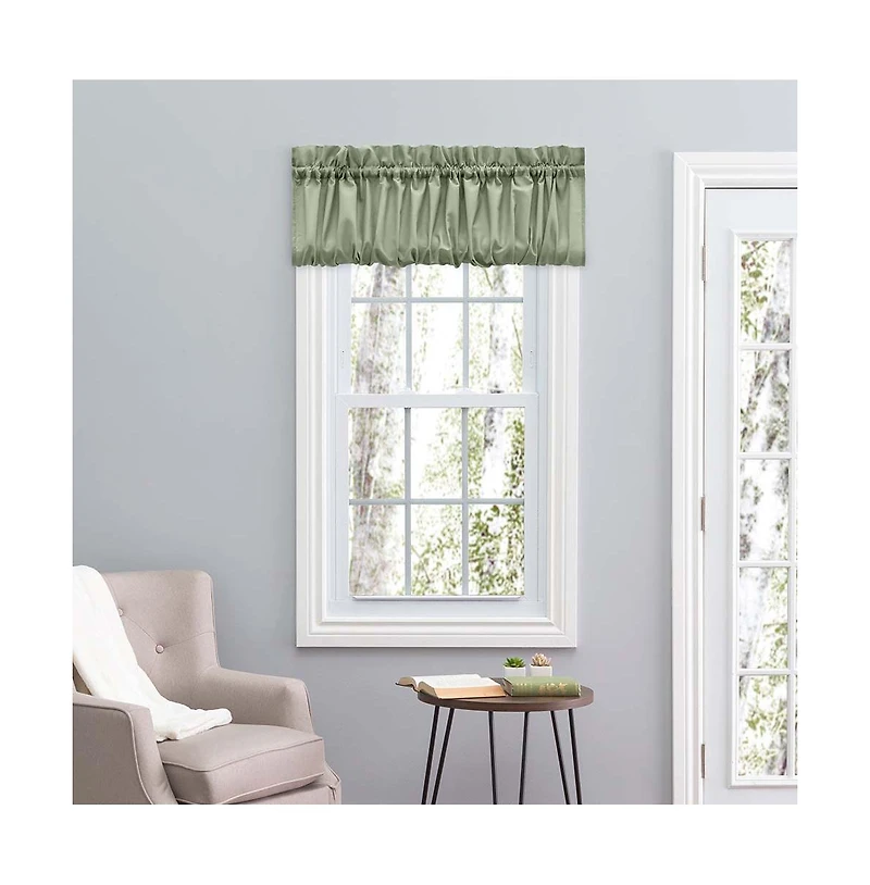 Ellis Stacey 1.5" Rod Pocket High Quality Fabric Solid Color Window Balloon Valance 60"x15