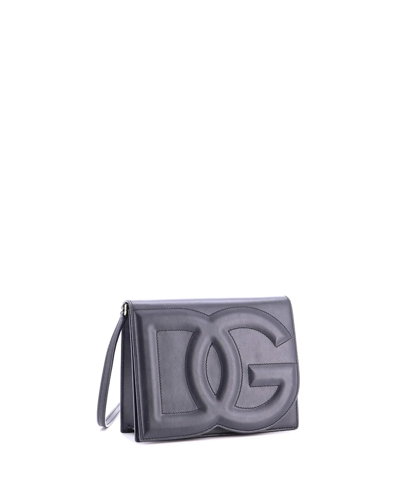 Pre-Owned Dolce & Gabbana Small Dg Logo Flap Shoulder Bag Leather
