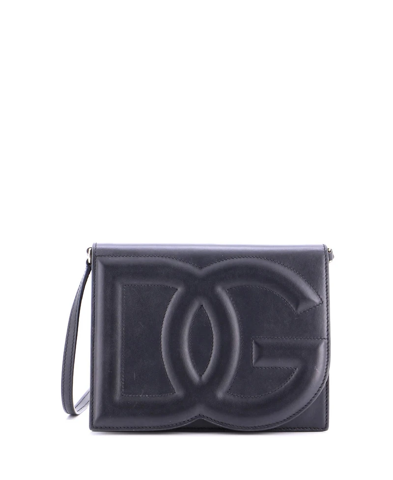 Pre-Owned Dolce & Gabbana Small Dg Logo Flap Shoulder Bag Leather