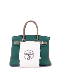 Pre-Owned Hermes Birkin 30 Handbag Bicolor Togo with Brushed Palladium Hardware