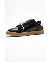Forever & Always Shoes Taren Leather Pearl Buckle Sneakers (Women)