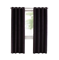 Thermaplus Navar Blackout Suede Textured Window Treatment Grommet Curtain Panel for Bedroom Livingroom 54" x Black