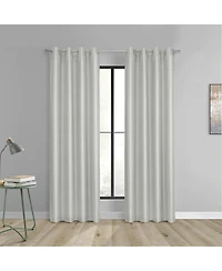 Thermaplus 100% Polyester Glacier Balance Temperature Solid Faux Silk Blackout Grommet Curtain Panel 52" x Silver
