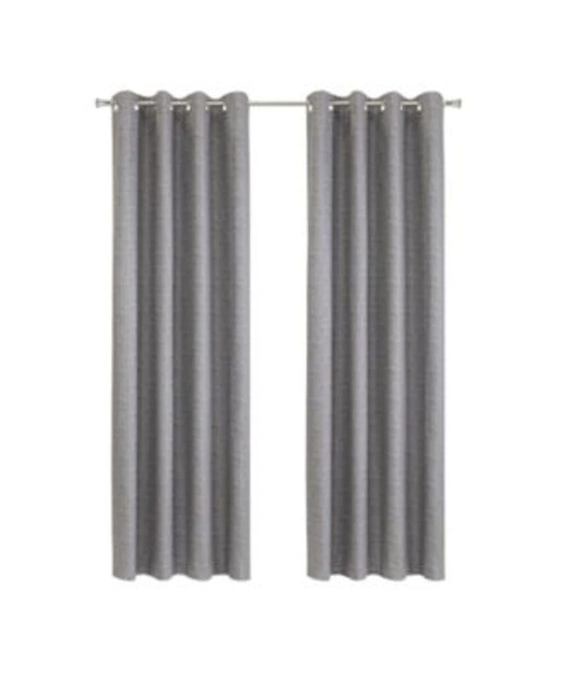 Thermaplus 100 Polyester Mason Lightweight Texture Printed Blackout Grommet Curtain Panel 52 X22 X Grey