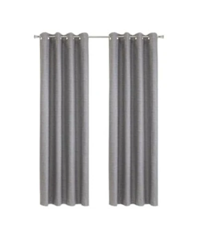 Thermaplus 100 Polyester Mason Lightweight Texture Printed Blackout Grommet Curtain Panel 52 X22 X Grey