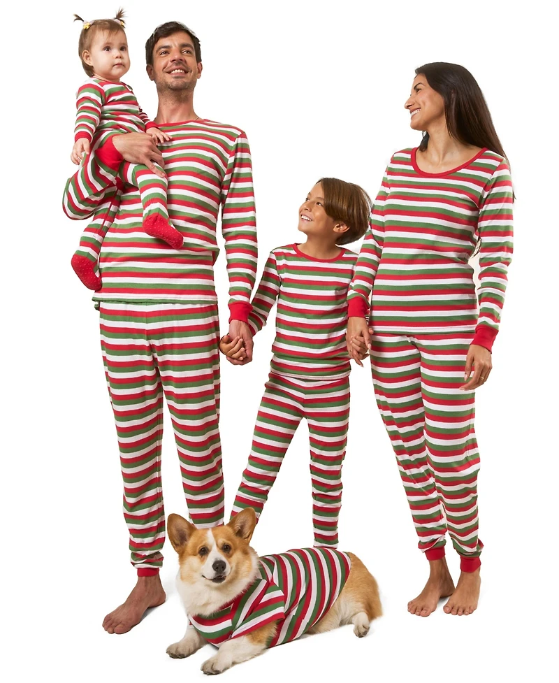 Leveret Toddler Two Piece Cotton Striped Holiday Pajamas