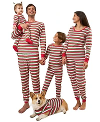 Leveret Toddler Two Piece Cotton Striped Holiday Pajamas