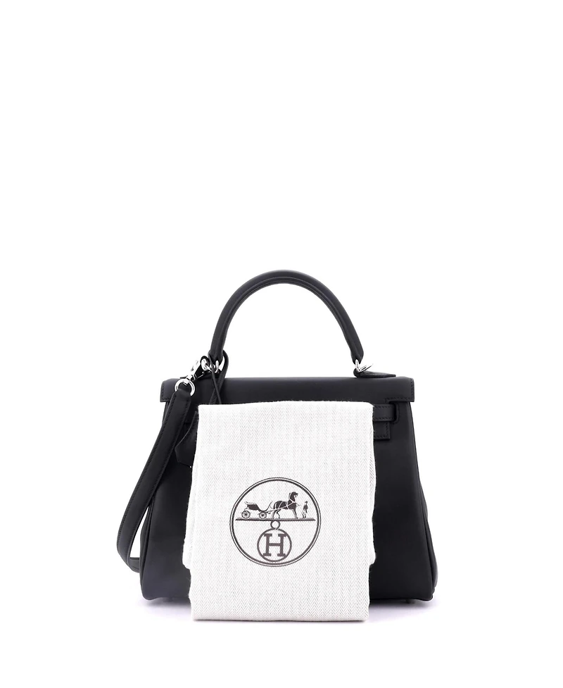 Pre-Owned Hermes Kelly 25 Handbag Swift with Palladium Hardware
