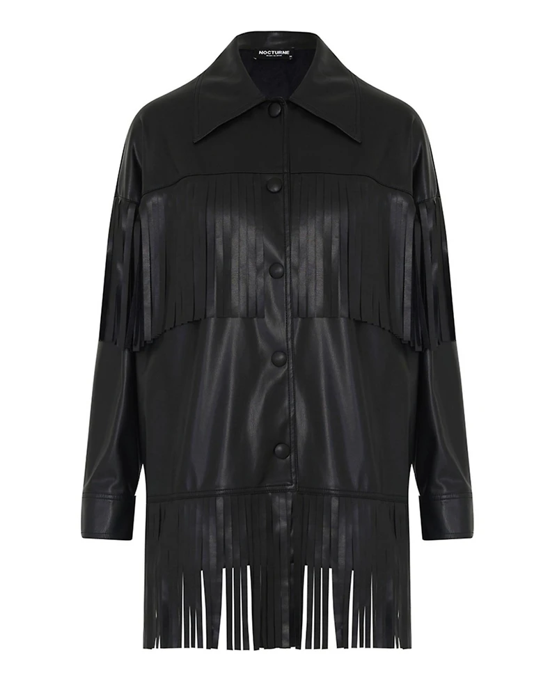Nocturne Women's Fringe Faux Suede Jacket