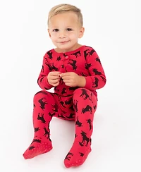 Leveret Toddler Footed Cotton Pajamas, Penguin Print , Matching Family Christmas Pajamas