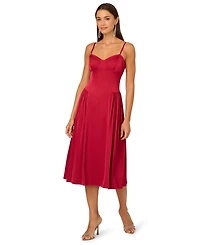 Adrianna Women's Stretch Sweetheart Neck Midi Dress