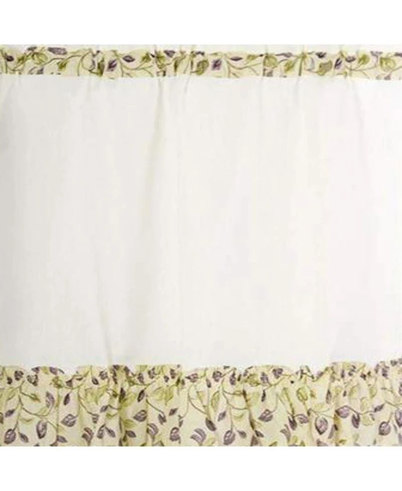 Ellis Curtain Clarice High Quality 2-Piece Leafy Branch Patterned Ruffled Tier Pair Window Curtains - 58 x30" Violet