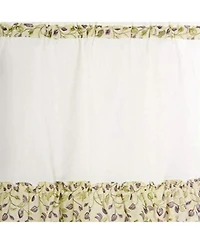 Ellis Curtain Clarice High Quality 2-Piece Leafy Branch Patterned Ruffled Tier Pair Window Curtains - 58 x30" Violet