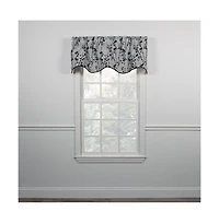 Ellis Curtain Meadow High Quality Room Darkening Solid Natural Color Lined Scallop Window Valance - 50 x15" Chrome