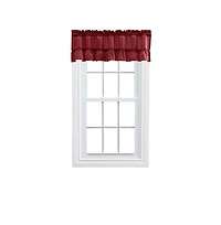 Ellis Stacey 1.5" Rod Pocket High Quality Fabric Solid Color Window Ruffled Filler Valance 54"x13" Merlot