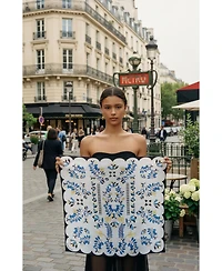 Jessie Zhao New York Double Sided Silk Scarf Floral Parade