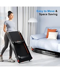DeerRun Treadmills for Home with Incline and Handles, 3.0 Hp Foldable Treadmill Running Machine with Smart App