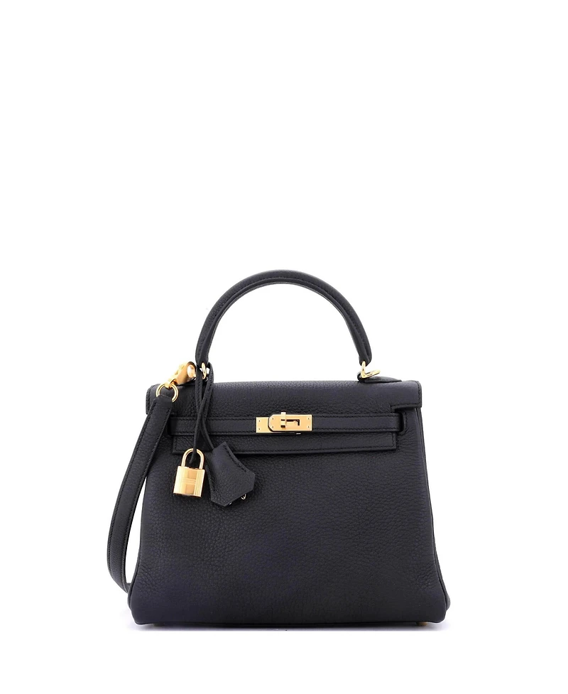 Pre-Owned Hermes Kelly 25 Handbag Togo with Gold Hardware